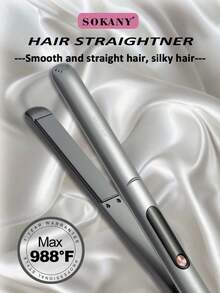 SOKANY 3-In-1 Ceramic Hair Straightener, Straightening Iron, Hair Clip. Dry & Wet Use, Can Curl & Straighten Hair, Adjustable Temperature Up To 950°F, LED Display, Fast Heating, 360° Swivel Cord, Suitable For Home & Salon Use