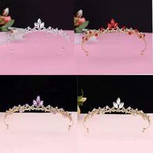 1pc Rhinestone Princess Crown Headband For Girls, Luxury Sweetheart Design - Green - View 7