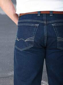 Jeans de moda para hombre, jeans slim casuales y versátiles - Azul - Ver 3