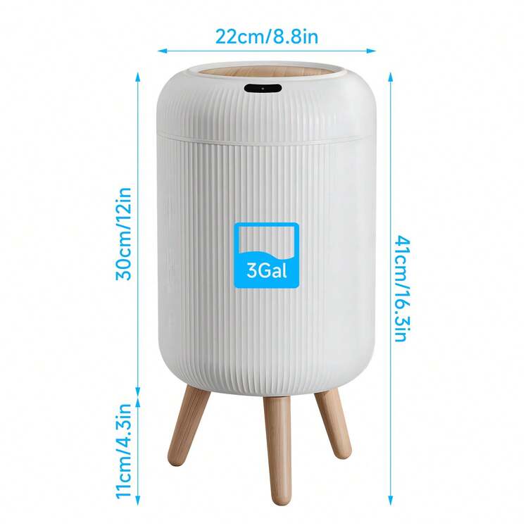 Senmeo 1PCS 3 Gallon/11 Liter Smart Sensor Trash Can, Motion Sensor Trash Can, Removable Tall Leg Design, Odor Resistant Sealed Lid, Silent Auto On/Off, Plastic Trash Can For Kitchen, Bathroom, Bedroom, Living Room, Office And Outdoor Narrow Space - trắng - Xem 8