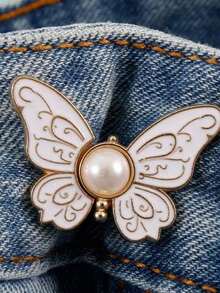 1Pair Butterfly Buckle Metal Waist Cincher, Adjustable Waist Fastener Clip Without Sewing, Pants Waist Reducer