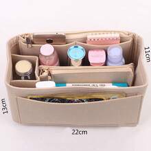 1 件 XL/L/M/S 多功能可扩展内衬袋化妆包盥洗包桌面收纳盒返校用品 - 米色 - 查看 16
