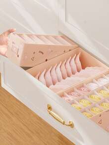 1 Pc Home Compartment Underwear Storage Box, Fabric Drawer Organizer For Socks, Bras - Almond Flour - View 7