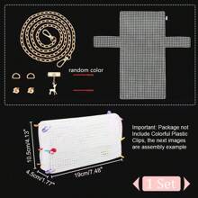 6pcs DIY Handbag Weaving Kit With Buttons, Clasps & Chains - White Mesh Crafting Set For Creative Projects,Stitch,Gifts, Crafts, Stitch, Personalized Gifts, Crochet, Adult Crafts, Sewing, Sewing Fabrics, Sewing Accessories, DIY, Crochet, Craft Kit,