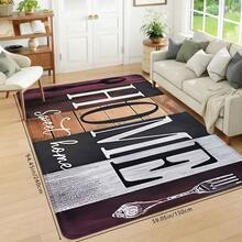 1pc/2pcs Classic Dark Wood Grain Printed Durable Kitchen Mat, High Rebound Memory Foam Absorbent Non-Slip Floor Mat, Suitable For Kitchen, Bathroom, Hallway, Entryway, Dining Room