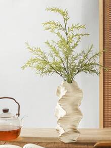 1pc White Ceramic Vase Flower Vase For Pampas Grass, Modern Large Coral Vase For Home Decor, Nordic Boho Vase For Centerpieces, Wedding, Dinner Table, Living Room