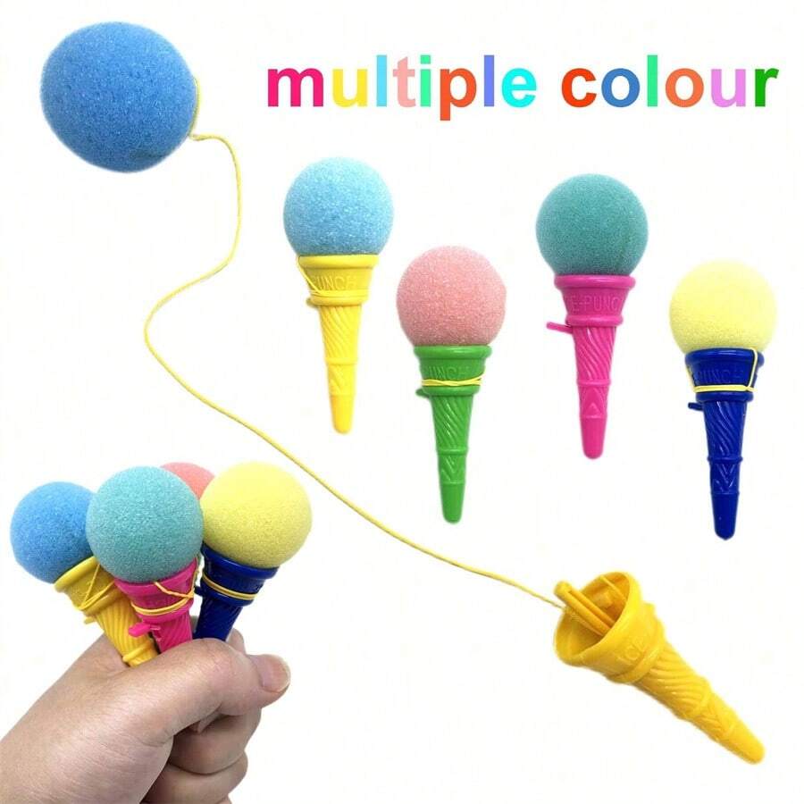 5/Pcs Ice Cream Catapult Prank, Stress Relieving Sponge Ball, Soft, Safe, Fun Party Gift, Birthday Gift, Party Gift, Gift Bag Filling Material - Multicolor - View 1