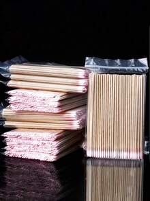 100/300/500pcs Cotton Tipped Wooden Manicure Sticks, Cleaning Swabs, Wooden, For Nail Care Details Correction And Removal, 10cm, Nail Art Supplies, Nail Tools, Nail Art Tools, Back To School, Nails, Nail Tools (Suitable For Nail Stickers)