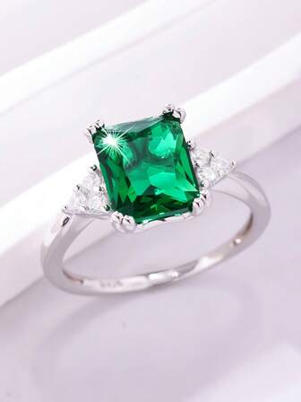 1 pieza Anillo de joyería elegante y de alta gama para bodas, compromisos y novias, hecho de plata esterlina S925, adecuado para bodas, fiestas, días festivos, cumpleaños, aniversarios y uso diario