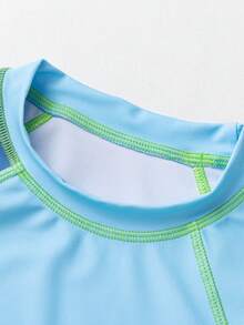 mini bala Kids' UV Protection Swimwear – Long Sleeve Rash Guard + Pants + Cap, Summer Set - Ocean Blue - View 6