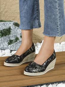 Women's Thick Sole Platform Shoes, 2025 New European And American Fashion Versatile, Minimalist Waterproof Design, Comfortable Casual Woven Shoes