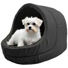 Pet Bed Medium For Dogs And Cats With Cushion - 黑色 - 查看 1