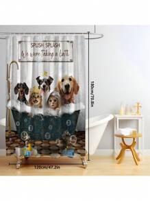 1pc/4pcs Funny Dogs Dachshund Shower Curtain Set Including Shower Curtain With 12 Plastic Hooks, Bathroom Non-Slip Mat, Toilet U-Shaped Mat, Cover Mat Vintage Animal Pets Cute Hilarious Modern Home Decor Bathroom Accessories Back To School