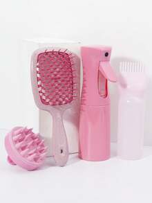 4pcs Hair Styling Tool Kit, Breathable Hollow Brush, Scalp Massage Brush, Hair Dye Bottle, Spray Bottle, Suitable For All Hair Types, Volumizing Evening Styling Tools, Back To School, Travel Holiday Essentials, Hair Accessories For Women, Slick Back Brush, Barber Accessories, Hair Dryer, Hair, Barber, Hair Tools, Hair Products,Travel Essentials,Travel Essential,Hairstyle,Hairdressing,Hair,Travel,Hair Products,Hair Tools,Hair Stuff,Barber,Barber Accessories,Barbershop,Hairdressing Equipment