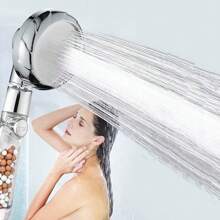 Shower Head With Water Saving Filter, High Pressure Anti-Limescale Shower Head, Bathroom Shower Head, 3-Setting Adjustable Handheld Shower Head With Water Saving, 360° Rotatable Shower Head