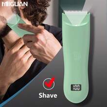 Recortadora corporal para hombres, afeitadora eléctrica, recortadora eléctrica de zona inguinal y vello, afeitadora/recortadora de higiene masculina con cuchillas de cerámica, afeitadora eléctrica para el Body completo con batería de 500mAh