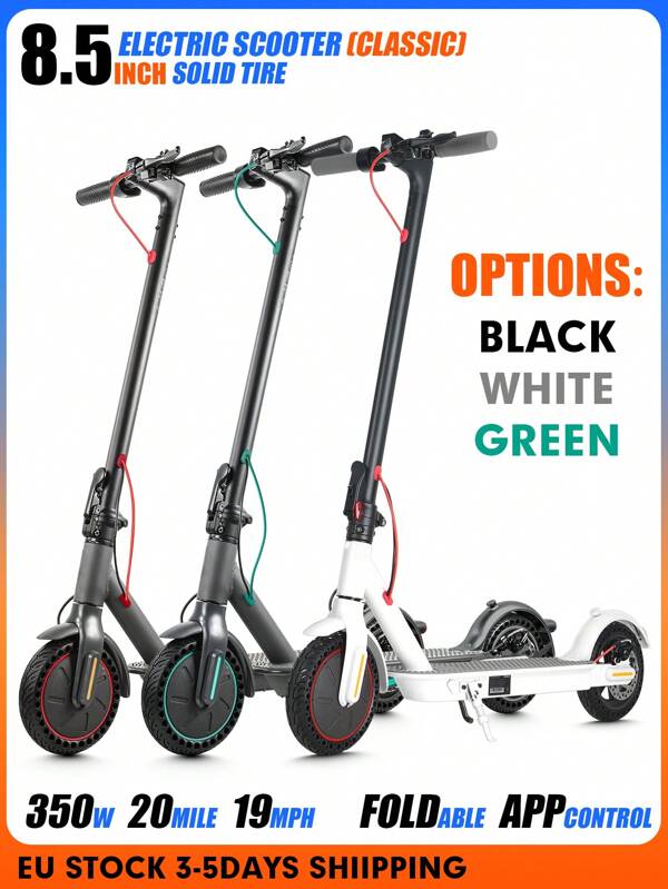 Mankeel Patinete eléctrico Mankeel (ABE) negro/verde/blanco para adultos - 30 km/h, motor de 350 W, autonomía de 32 km, diseño plegable con neumáticos sólidos de 21,5 cm, sistema de frenos doble (disco y eléctrico), conectividad inalámbrica, batería recargable
