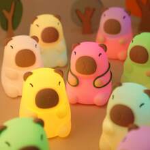 Capybara Night Light, Cute Animal Soft Silicone Touch Lamp, Dimmable, Rechargeable, Bedroom Decor Lamp, Adorable Gift For Holidays