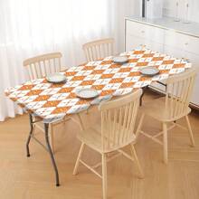 1 Stück Tischdecke mit elastischem Rand, leicht und waschbar, barockes minimalistisches Muster geeignet für Heimveranstaltungen, Outdoor-Picknicks, Themenfeiern, Innen- und Außenbereich