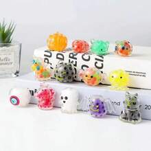 3/8/12/18/25Pcs Random Color Halloween Mini Sensory Stress Ball Squeeze Toy To Stress Reliever, Great For Adults Party Favors,Halloween Miniatures Squishies Balls Fidget Toys