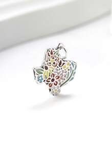 1pc Simple And Unique 925 Sterling Silver Enamel Texas Forged Charm DIY Pendant Delicate Jewelry Gift For Women Or Men