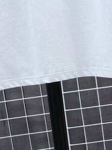 Big And Tall Men Plus Size MenManfinity Homme Men Short Sleeve Casual T-Shirt With Letter Graphic Print, For Friends - White - View 3