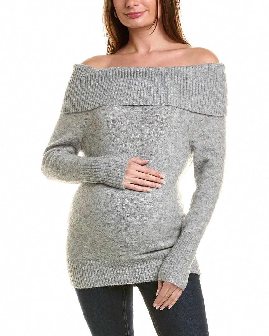 HATCH Maternity The Amber Sweater - Light Grey - View 1