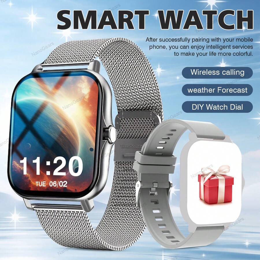 Smartwatch, Wireless Calling/Dialing, Multi-Sport Mode, Call Reminder And Rejection, Message Reminder View, Multiple App Reminders, Suitable For Men And Women, Outdoor Sports Watch, Custom Wallpaper, Suitable For Android/IOS - 很多色 - 查看 1