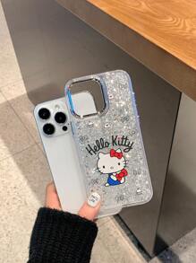 Sanrio A Handmade Drop Glue Metal Glitter Shiny Women's Phone Case, With A Soft Silicone Frame, Shiny Reflective Transparent Back Panel, And Exquisite Painted Patterns. This Phone Case Is A High-Definition, High Transparency, Non Yellowing Phone Case That Is Anti Drop And Shockproof, Suitable For IPhone 11,12,13,14,15,16,16PROMAX,15PROMAX,14PROMAX,14/15plus,12PRO,13PRO,14PRO,15PRO,16PRO,16plus