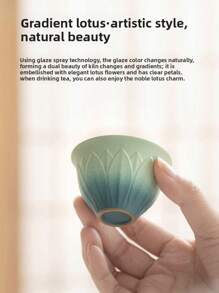 1pc Minimalist Ceramic Tea Cup, Multifunctional Practical Personal Tea Cup, Ceramic Bowl Kitchen Tea Set, Kitchen Accessories Back To School
