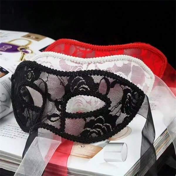 1PC Halloween Mask Women's Party Flat Head Lace Half Face Ball Eyemask Princess Lace Festival Performance Mask