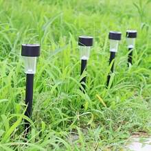 12-Piece Solar Lawn Lights Ground Plug Lights Rust-Proof Small Tube Lights Outdoor Landscape Lighting Suitable For Courtyards, 35 Milliamperes,Gardens And Terraces