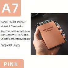 1pc A7 Size 2026 English Planner Book, 64 Sheets, 128 Pages Thin Weekly Planner, Matching Morandi Color Schedule Book, With Annual Calendar, Monthly Plan, Weekly Plan, 365 Daily Plan Pages, Suitable As Holiday Gift And Daily Use, A7 Size: 4.17in * 3.07in Back To School Supplies - Multicolor - View 11