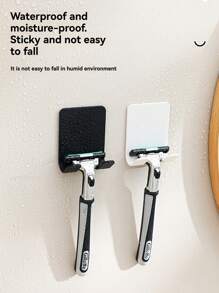 رف لتنظيم أداة الحلاقة لا يحتاج للحفر ، مرتب الحمام لآلة الحلاقة، خطاف آلة الحلاقة اليدوية، خطاف القابس الكهربائي