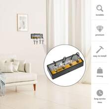 Estante de almacenamiento de llaves retro creativo montado en la pared, gancho para llaves de guitarra audio montado en la pared, con 4 llaveros de enchufe de guitarra, adecuado para entusiastas de la música. Organizador de llaves montado en la pared, soporte de llaves de diseño minimalista, almacenamiento individual para el hogar y la oficina