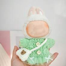 Conjunto de 3 piezas de suéter de moda + falda + mochila, adecuado para muñecas de 4 a 7 pulgadas (muñeca y zapatos no incluidos)