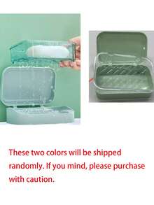 Double Layer Flip Soap Box,Minimalist Travel Soap Box With Lid,Creative Soap Dish With Drainage System, Transparent Storage Container For Bathroom, Travel, Without Drilling(Only Box)