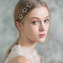 20 Pezzi Fermagli per capelli con stelle argentate glitterate in stile Y2K, semplici ed eleganti, a forma di stella, adatti per uso quotidiano, a scuola, per attività all'aperto, fermagli a pinza, accessori per capelli