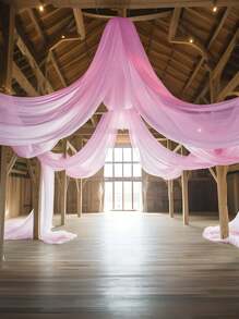 1 buc. Material textil transparent roz deschis, romantic, 8 metri, pentru draperie, fir lung de tifon, culoare solidă, pentru fundal de petrecere, multifuncțional, pentru arcadă de nuntă, decor pentru petrecere de ziua de naștere, material textil roz pal pentru arcadă, decorațiuni interioare, fundal pentru cameră, petrecere de nuntă, decor pentru ceremonie, față de masă din tifon, alergător de masă, decorațiuni scenă, recuzită fotografie, fir de tifon de culoare solidă