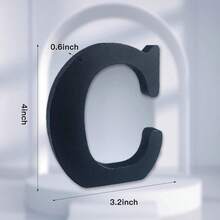 Local Delivery-- 4 Inch Black Wood Letters Unfinished Wood Letters For Halloween Decorative Standing Letters Slices Sign Board Decoration For Craft Home Party Projects (A) - C - View 2