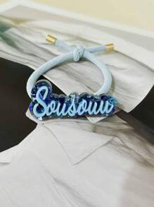 1pc Custom Acrylic Name Hair Rope, Four Styles To Choose From, Sweet Women's Hair Accessories, Hair Styling Accessories Adjustable Bow Ponytail Clip With Elastic Band, Suitable For Women, Perfect For Daily Surprise Gifts