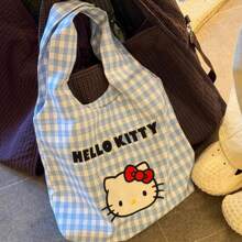 Sanrio Hello Kitty Kitty Cat Canvas Tote Bag Handheld Single Shoulder Commuting Bag For Work And School With Large Capacity For Carrying Books,Hello Kitty, Cinnamoroll,Pochacco 1pc Supply List Japanese Kt Cat Cartoon Hello Kitty Canvas Bag Small Fresh Shoulder Bag Class Hand-Held Canvas Bag, Cute Cartoon Large Capacity Handbag Shopping Storage Bag Tutoring Bag Small Gift Prizes,Birthday Gift,Makeup Bag,Hello Kitty Items