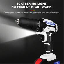 AutoFu Cordless Power Drill Set Electric Screwdriver Drill Set With Variable Speed, 25+1 Torque With Led Light, Battery & Fast Charger, 3/8" Keyless Chuck Driver Tool With Drill Bits,1 Kit Box