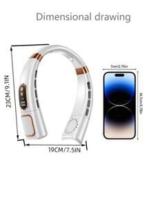 1pc Neck Hanging Fan, Bladeless Portable Neck Fan, Long Battery Life, 5 Adjustable Speeds, LED Display, Dimmable Light, Suitable For Students, Office, Outdoor Travel, Perfect Gift, Holiday Essential