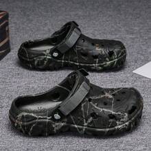 ﻿1 Pair Men's Lightweight Comfortable Clogs Hollowed Out Anti Slip Garden Shoes Men Mesh Summer Sandals For Men's Casual Outdoors Non-Slip Thick Sole Beach Flip Flops Slippers