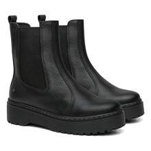 USEVITTAL Luisa Easy Fit Women's Genuine Leather Combat Boot - màu đen - Xem 1