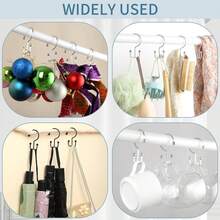 24 Pcs Shower Curtain Hooks, Goowin Shower Curtain Rings, Durable Rust Proof Black Shower Curtain Hooks, Shower Rings For Curtain, Double Glide Shower Curtain Hooks For Shower Curtain Rods, Black - 黑色 - 查看 7