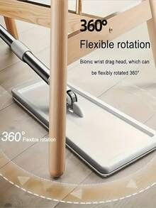 Household Mop And Bucket Set, With 3 Replaceable Microfiber Pads, Rotating Floor Mop And Scraper Bucket, Suitable For Both Dry And Wet Use, Easy To Clean, Cleaning Tools - White - View 6