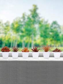 6 Stücke 3,5 Zoll (H) große simulierte Mini-Sukkulenten-Topfpflanzen für das Herbsthaus, Wohnzimmer, Badezimmer, Büro, Erntedankfest, Erntedankfest, Party und als süße Dekoration für den Schreibtisch