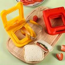 1pc Stainless Steel + Plastic Sandwich Maker, Square Sealing And Cutting Tool, Perfect For Making Bread Slices, Ideal For Graduation And Independence Day Celebrations - Multicolor - View 3